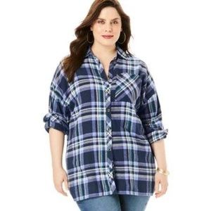 FLANNEL SHIRT BY ROAMAN'S SZ 30W